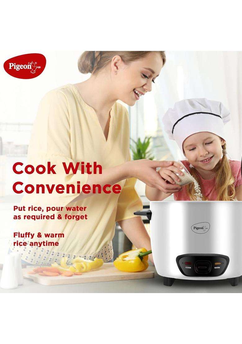 Pigeon By Stovekraft Joy Electric Rice Cooker 700 Watt | 1.8 L | 1.9 Qt - Indya