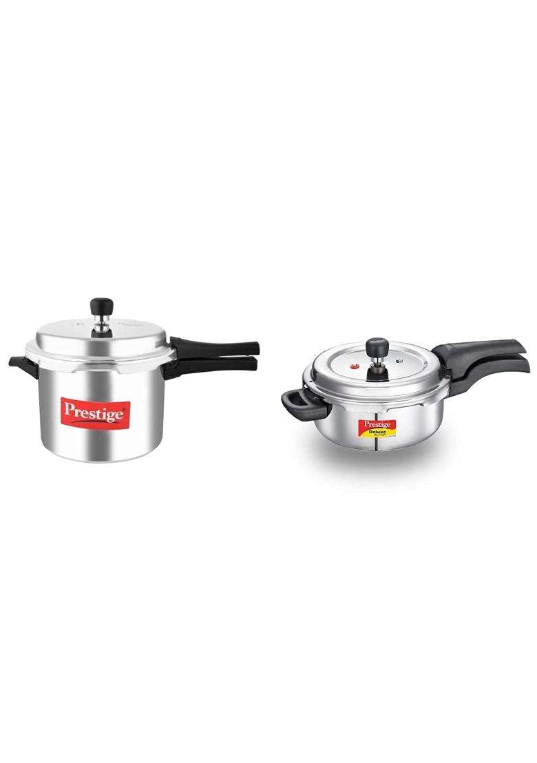 Prestige Popular Aluminium Pressure Cooker | 5 L | 5.3 Qt - Indya