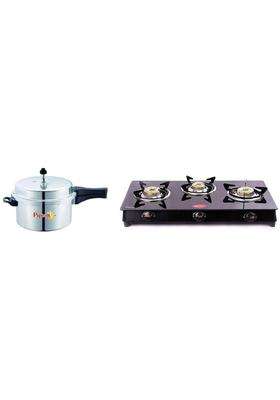 Pigeon By Stovekraft Favourite Induction Base Aluminium Pressure Cooker with Outer Lid | 5 L | 5.3 Qt