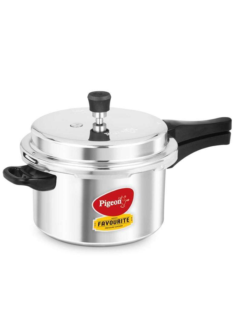 Pigeon By Stovekraft Favourite Induction Base Aluminium Pressure Cooker with Outer Lid | 5 L | 5.3 Qt - Indya