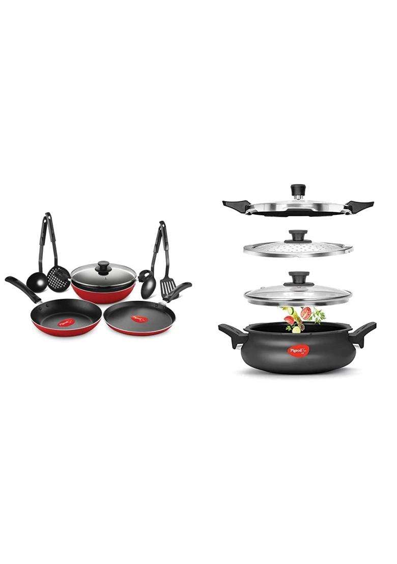 Pigeon 620-H Non-Induction Base Aluminium Pressure Cooker | With Lid - Indya