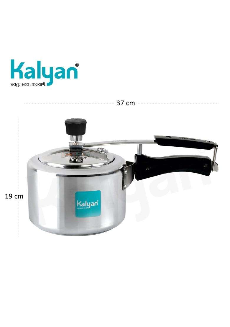KALYAN Innerlid Wide-Body Induction Base Blue Series Aluminium Pressure Cooker | 3 L | 3.2 Qt - Indya
