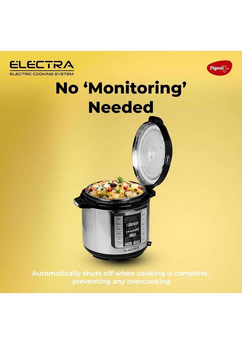 Pigeon By Stovekraft Electra Smart Electric Pressure Cooker with Digital Display | 3 L | 3.2 Qt - Indya