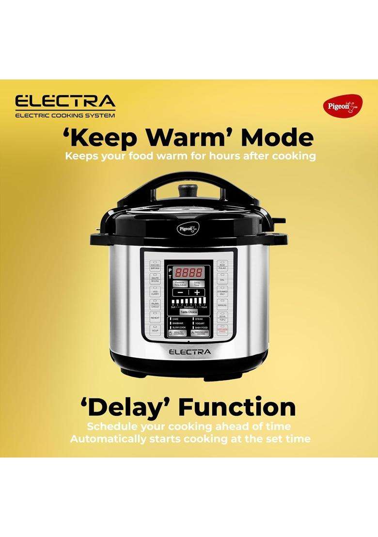 Pigeon By Stovekraft Electra Smart Electric Pressure Cooker with Digital Display | 3 L | 3.2 Qt - Indya