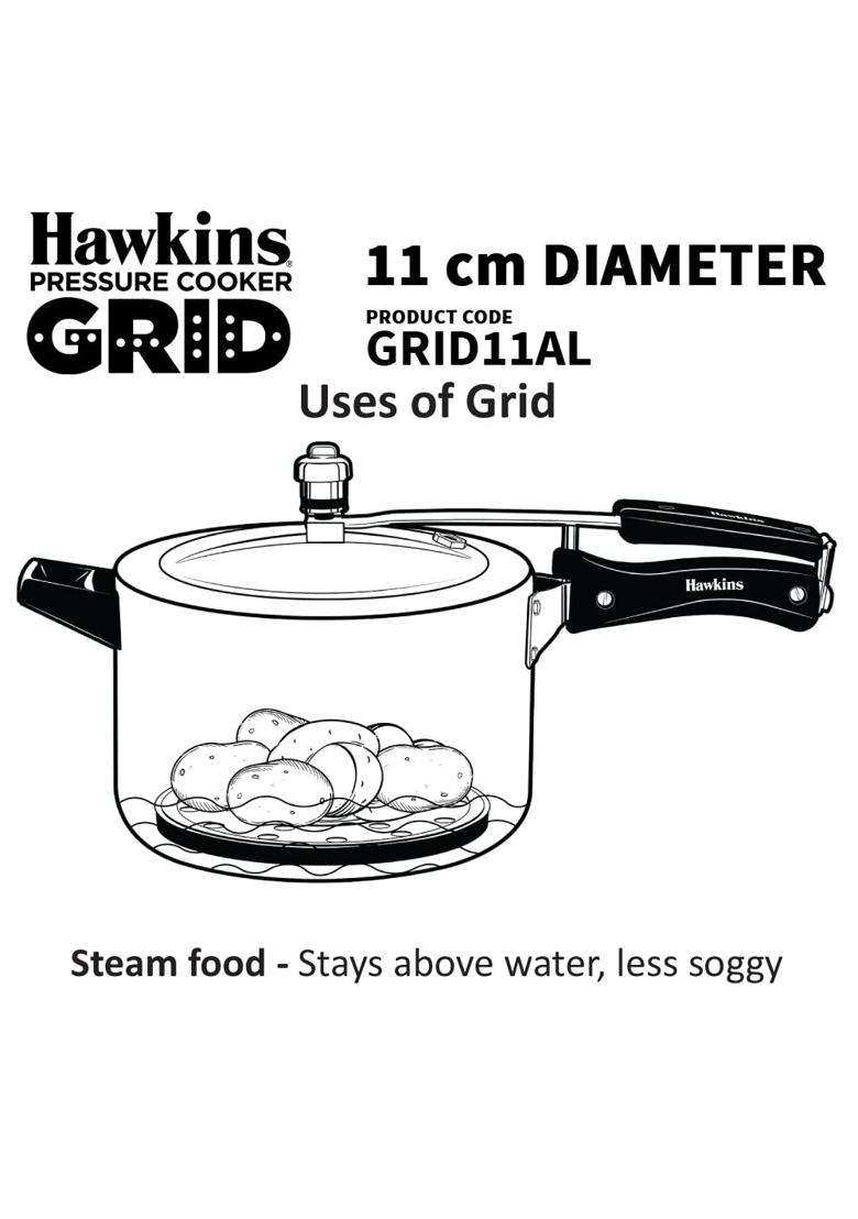 Hawkins Pressure Cooker Grid for Steaming Food and Container Cooking | 3 L | 3.2 Qt | 11 cm | 4.3 Inch - Indya