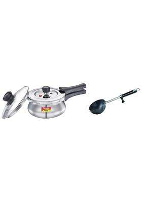 Prestige Deluxe Alpha Svachh Stainless Steel Outer Lid Pressure Cooker with Glass Lid | 1.5 L | 1.6 Qt | 10 cm | 3.9 Inch