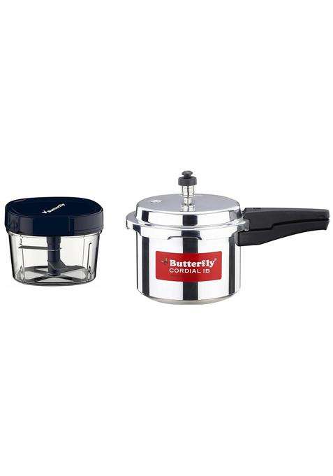 Butterfly Premium Plastic Vegetable Chopper Blue and Cordial Induction Base Aluminium | 3 L | 3.2 Qt