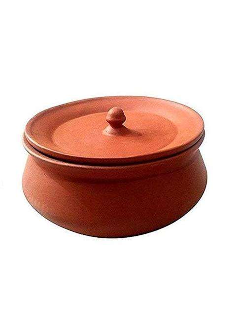 PALVIT CLAY ART GALLERY Biryani Handi Biryani Pot Pot for Cooking and Serving with Lid Stylish Clay Curd Pot Mitti | 0.5 L | 0.5 Qt