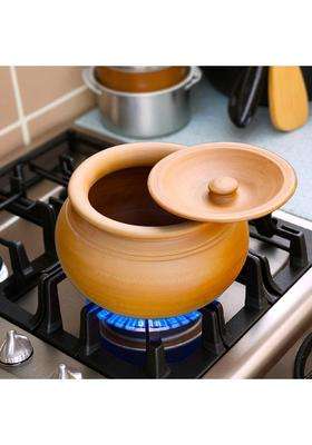 RAJENDER CLAY HANDICRAFT Mitti Handi Clay Pot for Cooking | 5 L | 5.3 Qt | Handcrafted