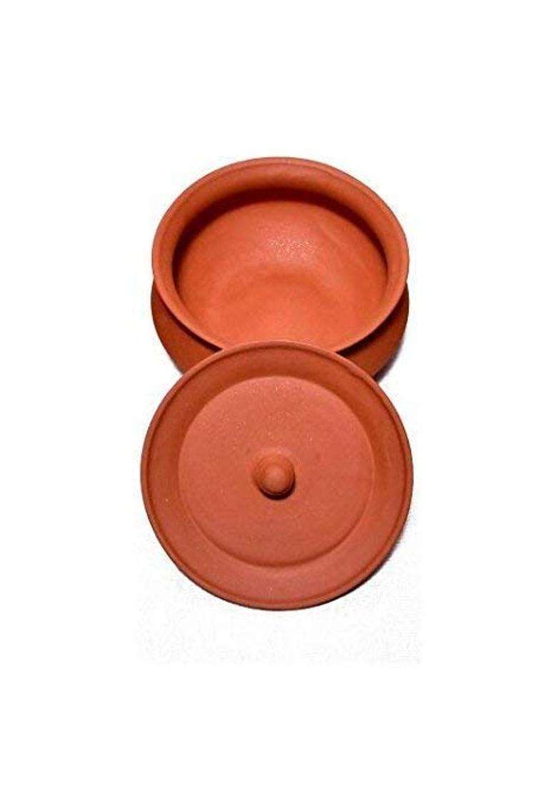 VINTICA Organic Clay Crafts Clay Handi for Cooking Clay Handi MItti Handi Curd Pot | 1 L | 1.1 Qt - Indya