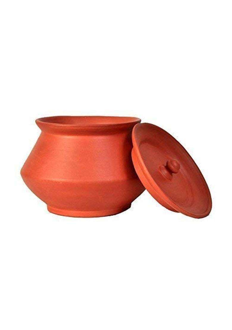 VINTICA Organic Clay Crafts Clay Handi Cooking Pot for Cooking Clay Handi MItti Handi Curd Handi | 400 ml | 13.5 fl oz - Indya