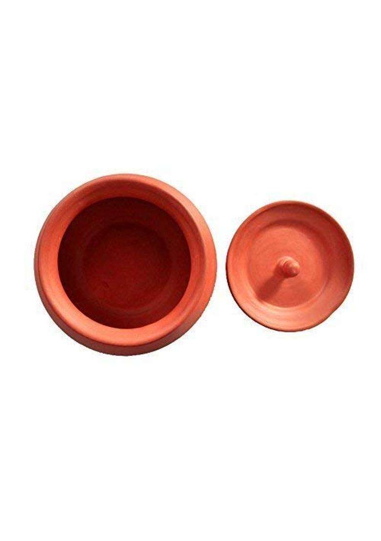 VINTICA Organic Clay Crafts Clay Handi Cooking Pot for Cooking Clay Handi MItti Handi Curd Handi | 400 ml | 13.5 fl oz - Indya