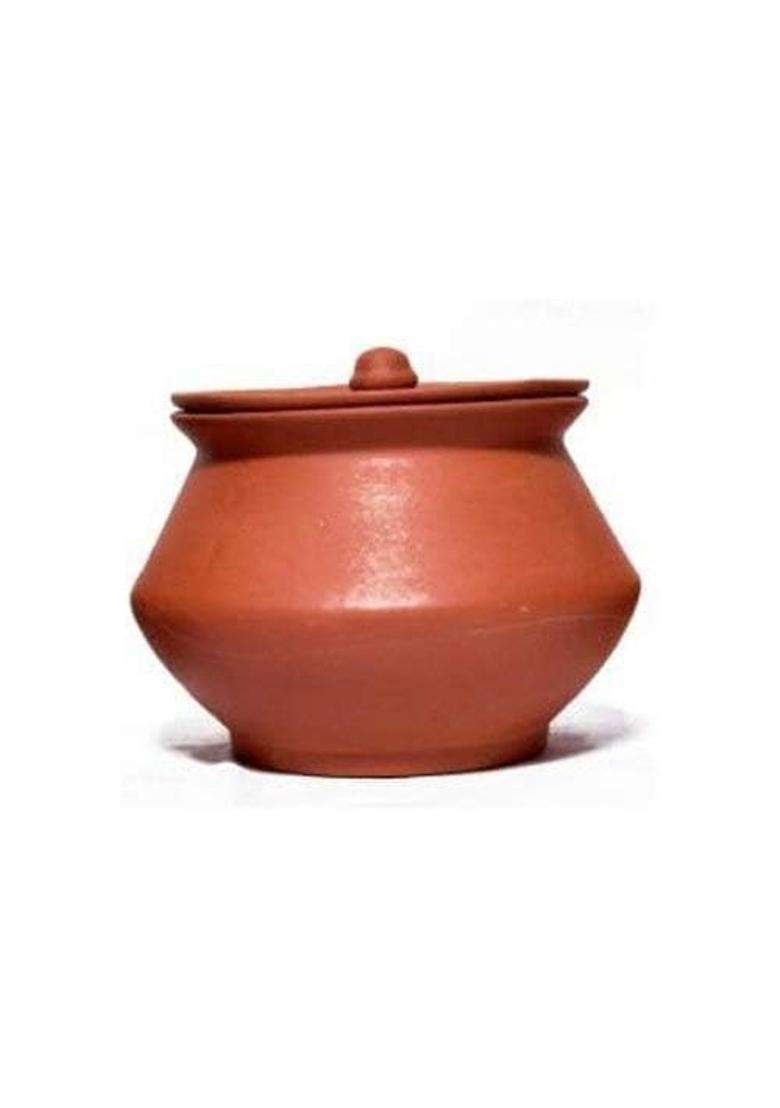 VINTICA Organic Clay Crafts Clay Handi Cooking Pot for Cooking Clay Handi MItti Handi Curd Handi | 400 ml | 13.5 fl oz - Indya