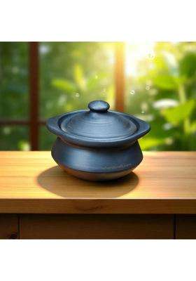 RAJENDER CLAY HANDICRAFT Black Mitti Clay Curd Pot | 250 ml | 8.5 fl oz | Handcrafted