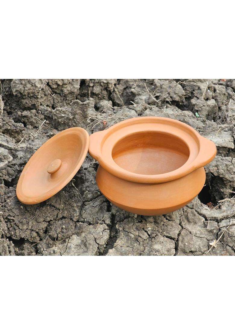 RAJENDER CLAY HANDICRAFT Kabutari Dahi Handi | 1 L | 1.1 Qt | Handcrafted - Indya