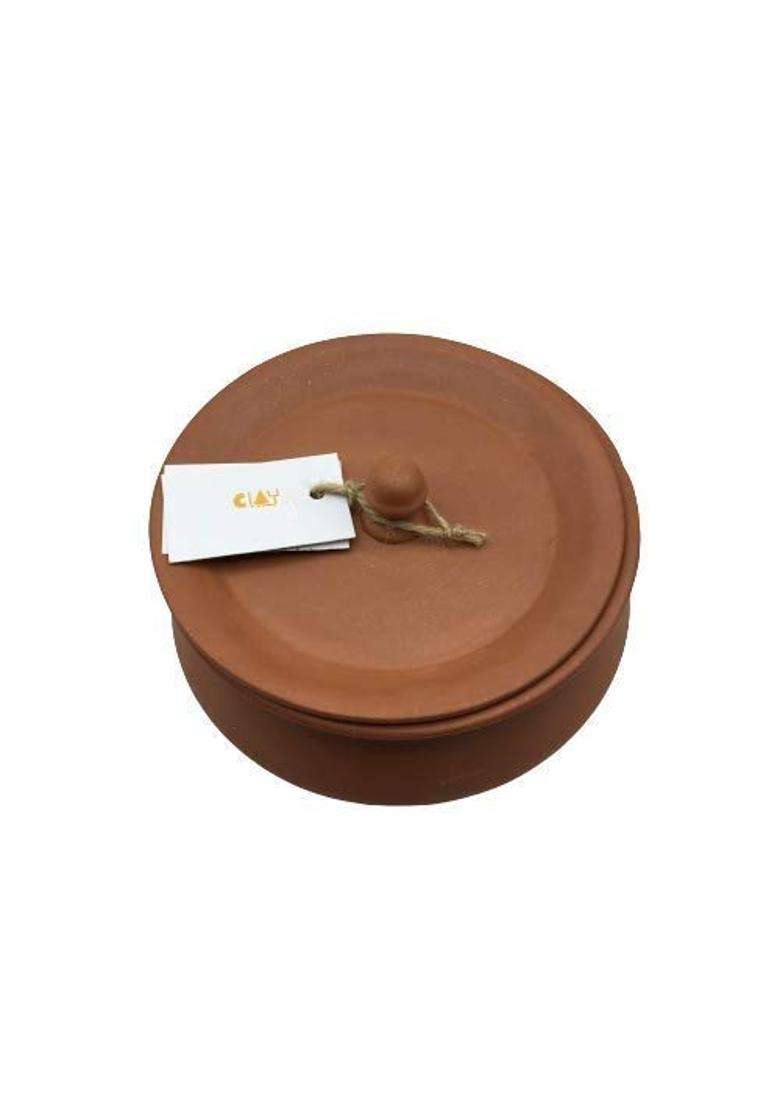 HC THE CRAFTS The Crafts Clay Curd Pot Dahi Handi Dal Handi Mitti Handi Curd Bowl with Lid | 500 ml | 16.9 fl oz - Indya