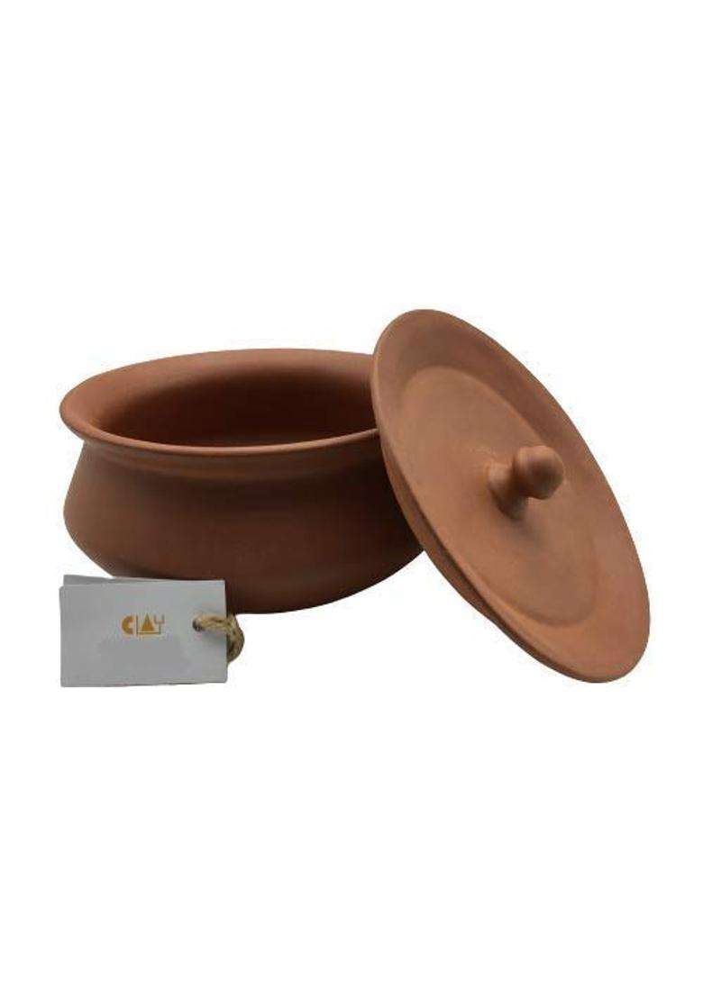 HC THE CRAFTS The Crafts Clay Curd Pot Dahi Handi Dal Handi Mitti Handi Curd Bowl with Lid | 500 ml | 16.9 fl oz - Indya