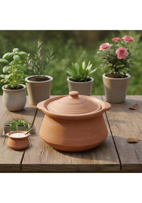 RAJENDER CLAY HANDICRAFT Premium Handmade Clay Curd Pot and Serving Pot by Rajender Clay Handicraft | 4 L | 4.2 Qt