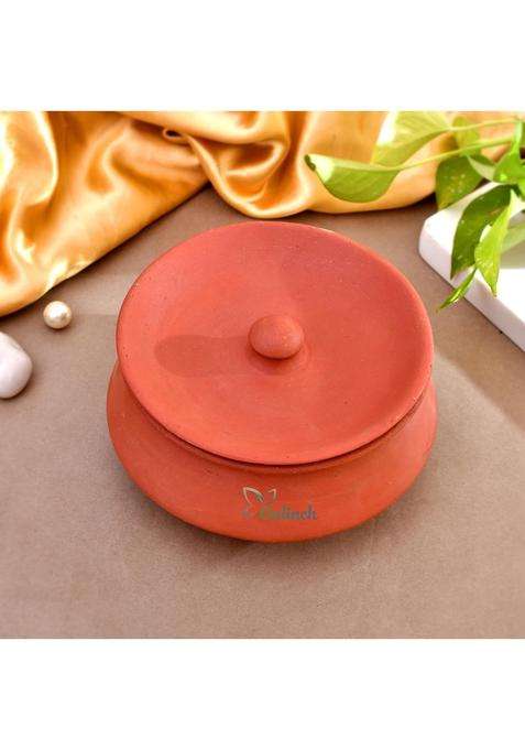 Onlinch Organic Clay Dahi Handi | 0.5 L | 0.5 Qt | With Lid