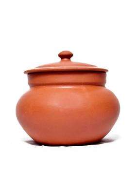 PALVIT CLAY ART GALLERY Unpolished Clay Curd and Sprouts Pot | 3000 ml | 101.4 fl oz | Handcrafted | With Lid