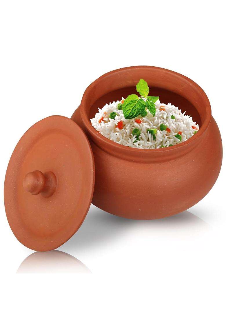 PALVIT CLAY ART GALLERY Eco-Friendly Clay Curd Handi Cooking Pot for Curd | 1800 ml | 60.9 fl oz | Handcrafted - Indya
