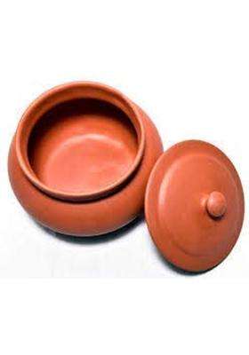 PALVIT CLAY ART GALLERY Stylish Clay Curd Pot Curd Bowl with Lid for Cooking | 1.5 L | 1.6 Qt