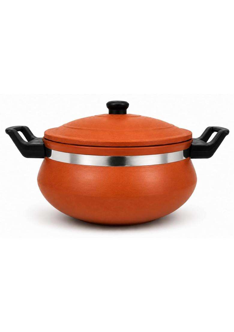 Matti Shree Clay Handi with Lid | 3 L | 3.2 Qt | Handcrafted - Indya