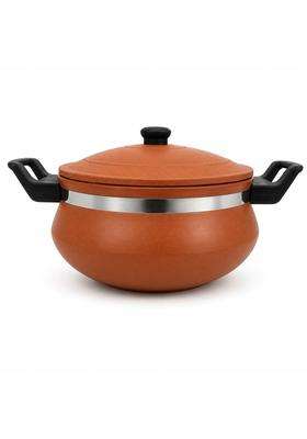 Matti Shree Clay Handi Cooking Pot with Lid and Handles | 3 L | 3.2 Qt