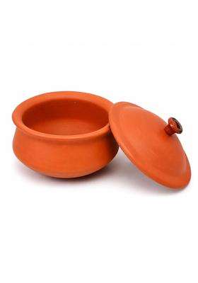 KSI Clay Dahi Handi with Lid | 1000 ml | 33.8 fl oz | Food Safe