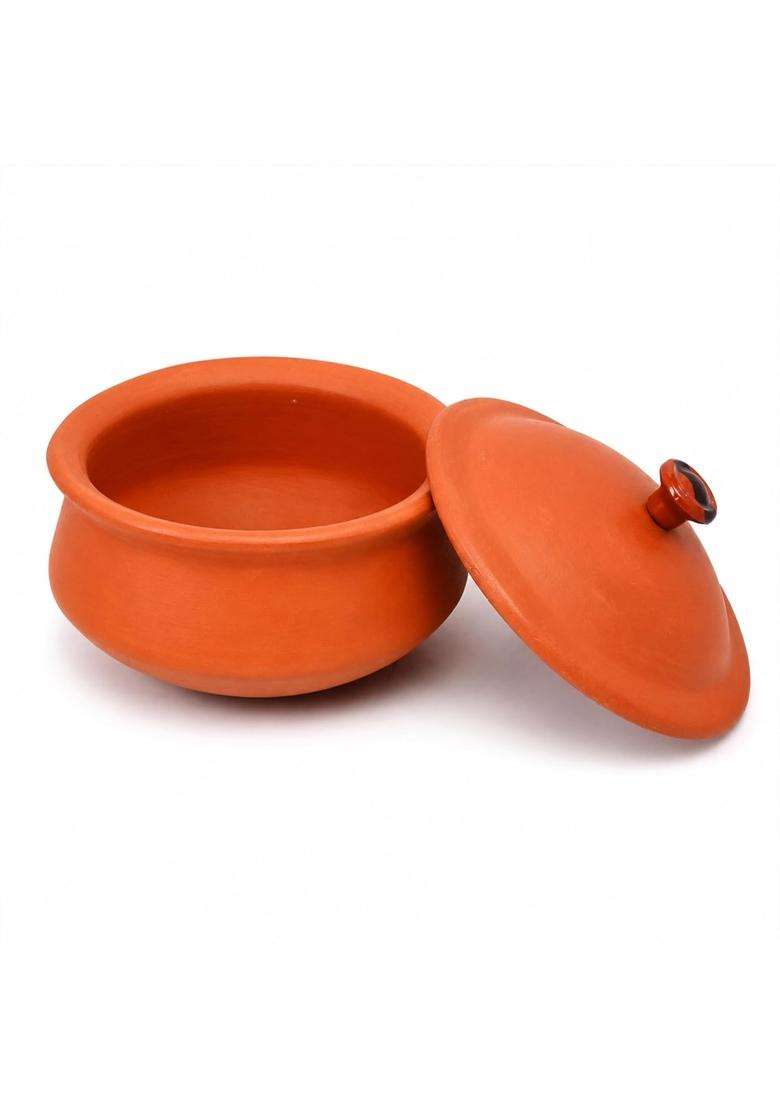 KSI Clay Dahi Handi with Lid | 1000 ml | 33.8 fl oz | Food Safe - Indya