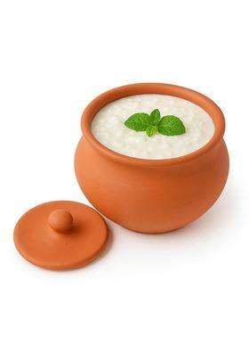 Clay Root Organic Clay Dahi Handi with Lid | 500 ml | 16.9 fl oz