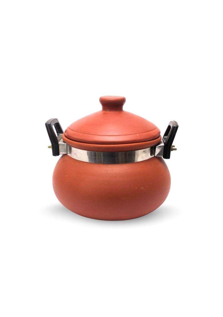 Terra Charms Clay Daal Handi | 2.5 L | 2.6 Qt | Handcrafted - Indya