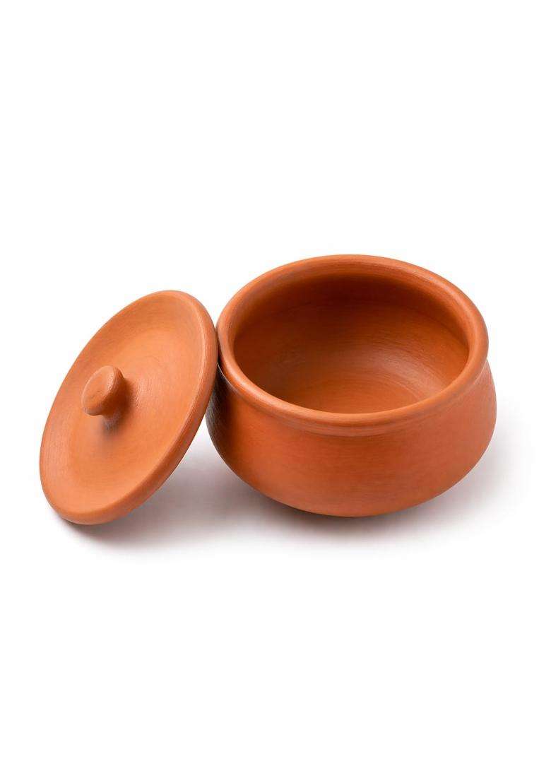 Clay Root Organic Clay Dahi Handi with Lid | 500 ml | 16.9 fl oz - Indya