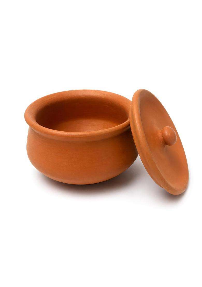 Clay Root Organic Clay Dahi Handi with Lid | 500 ml | 16.9 fl oz - Indya