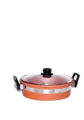 Terra Charms Clay KadhaiPremium QualityHandmade Kadhai Wok | 2 L | 2.1 Qt | With Lid