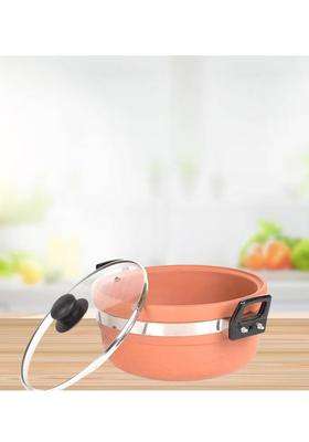 Terra Charms Clay KadhaiHealthy Cooking Clay Kadhai Wok Enhance Flavors Naturally | 1.5 L | 1.6 Qt | With Lid
