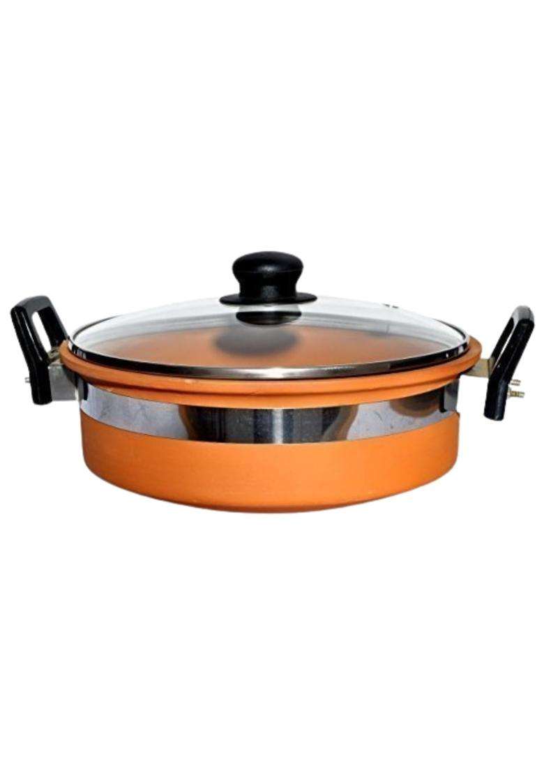 PALVIT CLAY ART GALLERY Organic Clay Mitti Kadhai Wok | 1800 ml | 60.9 fl oz - Indya