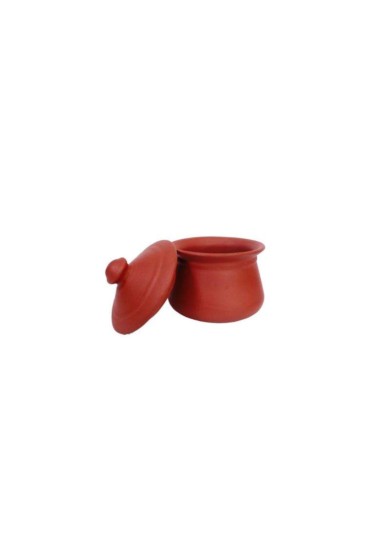 THE HANDICRAFTIAN Terracotta Serving Handi | 1 L | 1.1 Qt | Handcrafted - Indya