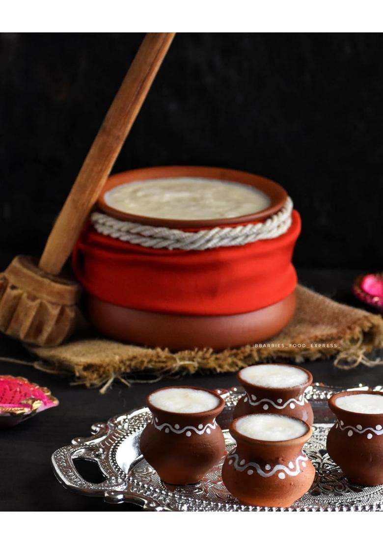 THE HANDICRAFTIAN Terracotta Serving Handi | 1 L | 1.1 Qt | Handcrafted - Indya