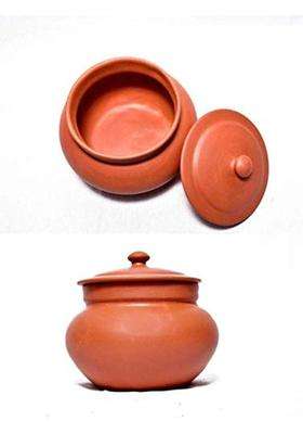 PALVIT CLAY ART GALLERY Clay Dal Handi Biryani Handi Biryani Pot | 2.5 L | 2.6 Qt