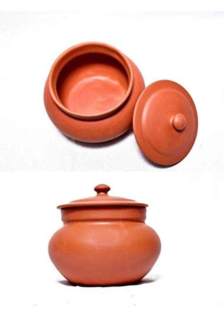 PALVIT CLAY ART GALLERY Clay Dal Handi Biryani Handi Biryani Pot | 2.5 L | 2.6 Qt - Indya