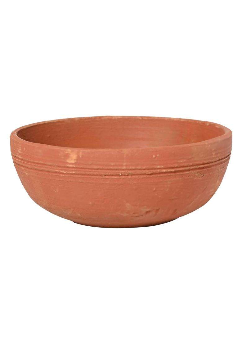 KSI Handmade Terracotta Clay Bowl Set Earthen Katori for Soup Dal Curry Kadhi Wok | 250 ml | 8.5 fl oz | Pack of 6 | Non-Toxic - Indya