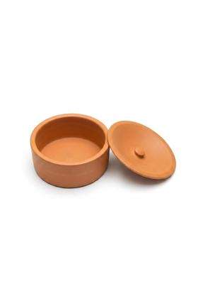 RAJENDER CLAY HANDICRAFT Handmade Terracotta Flat Curd Pot | 1.5 L | 1.6 Qt | Non-Toxic