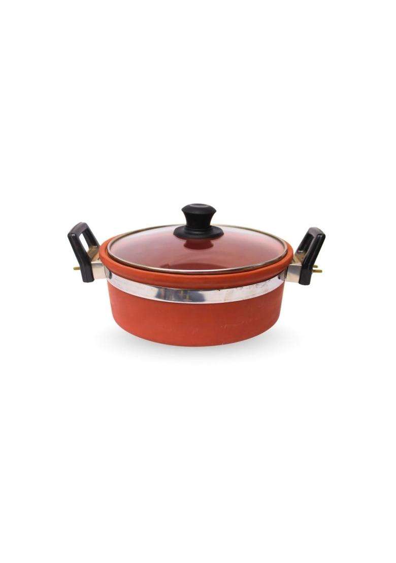 Terra Charms Clay Kadhai Wok | 1.5 L | 1.6 Qt | Handcrafted - Indya