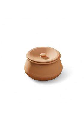 RAJENDER CLAY HANDICRAFT Mitti Desi Handi 100 Handmade Clay Cooking Pot | 3 L | 3.2 Qt