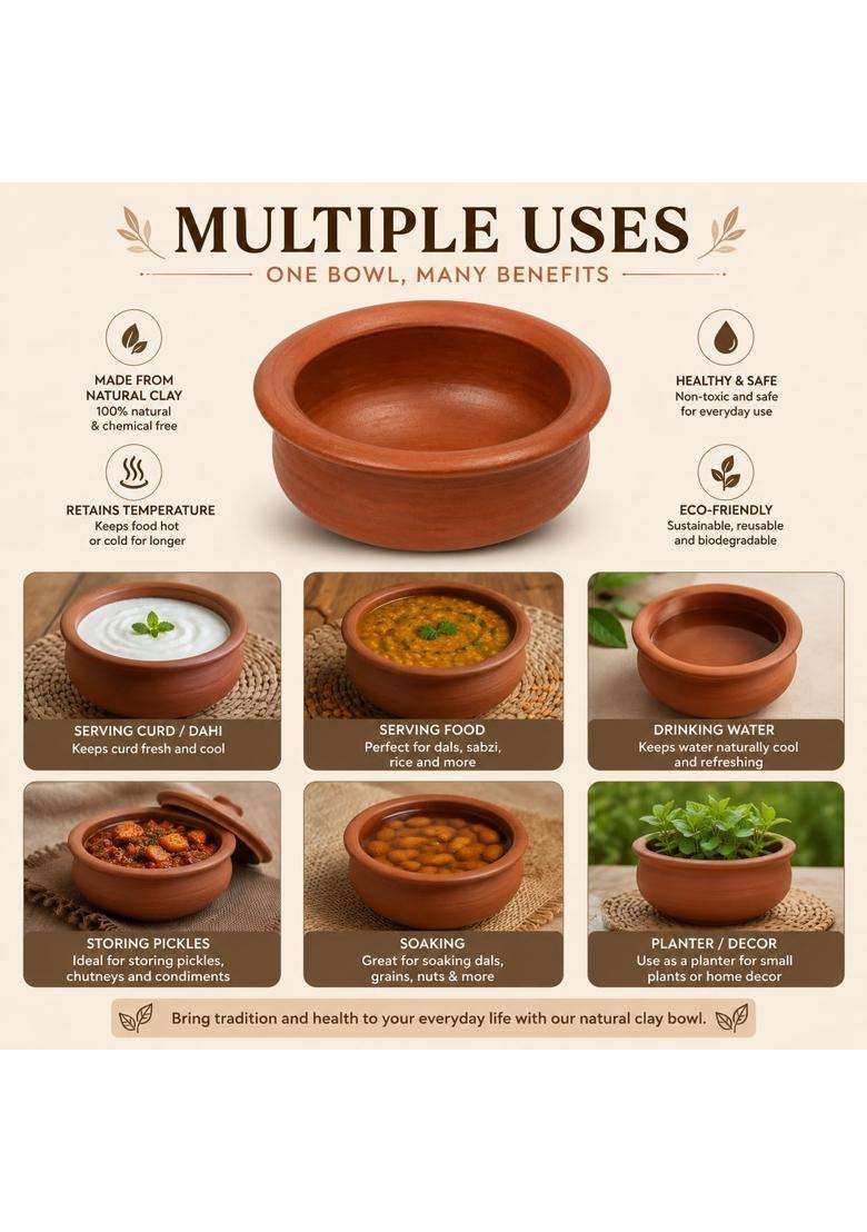 Matti Shree Handmade Clay Curd Pot - Indya