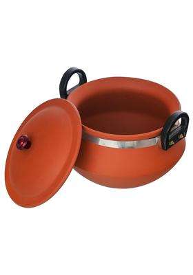 B S NATURAL Handmade Clay Handi with Lid