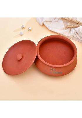 B S NATURAL Organic Clay Dahi Handi | With Lid