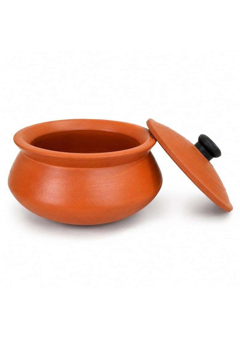 Matti Shree Brown Unglazed Terracotta Clay Curd Pot for Dahi | 750 ml | 25.4 fl oz | Handcrafted | With Lid - Indya