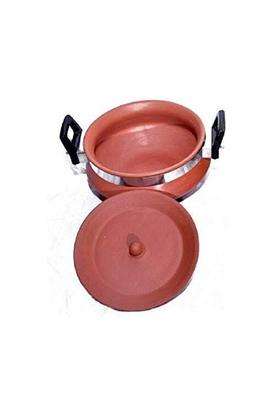 VINTICA Clay Handi Cooking Pot with Lid Brown | 1 L | 1.1 Qt